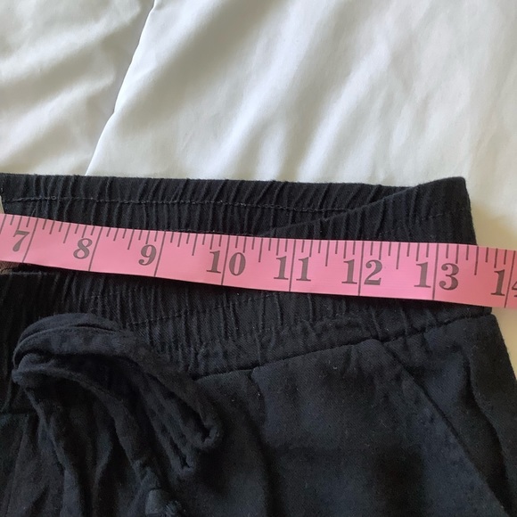 Socialite Ankle Tie Pants Size XS Side Pockets Elastic Waist Black - Picture 5 of 9